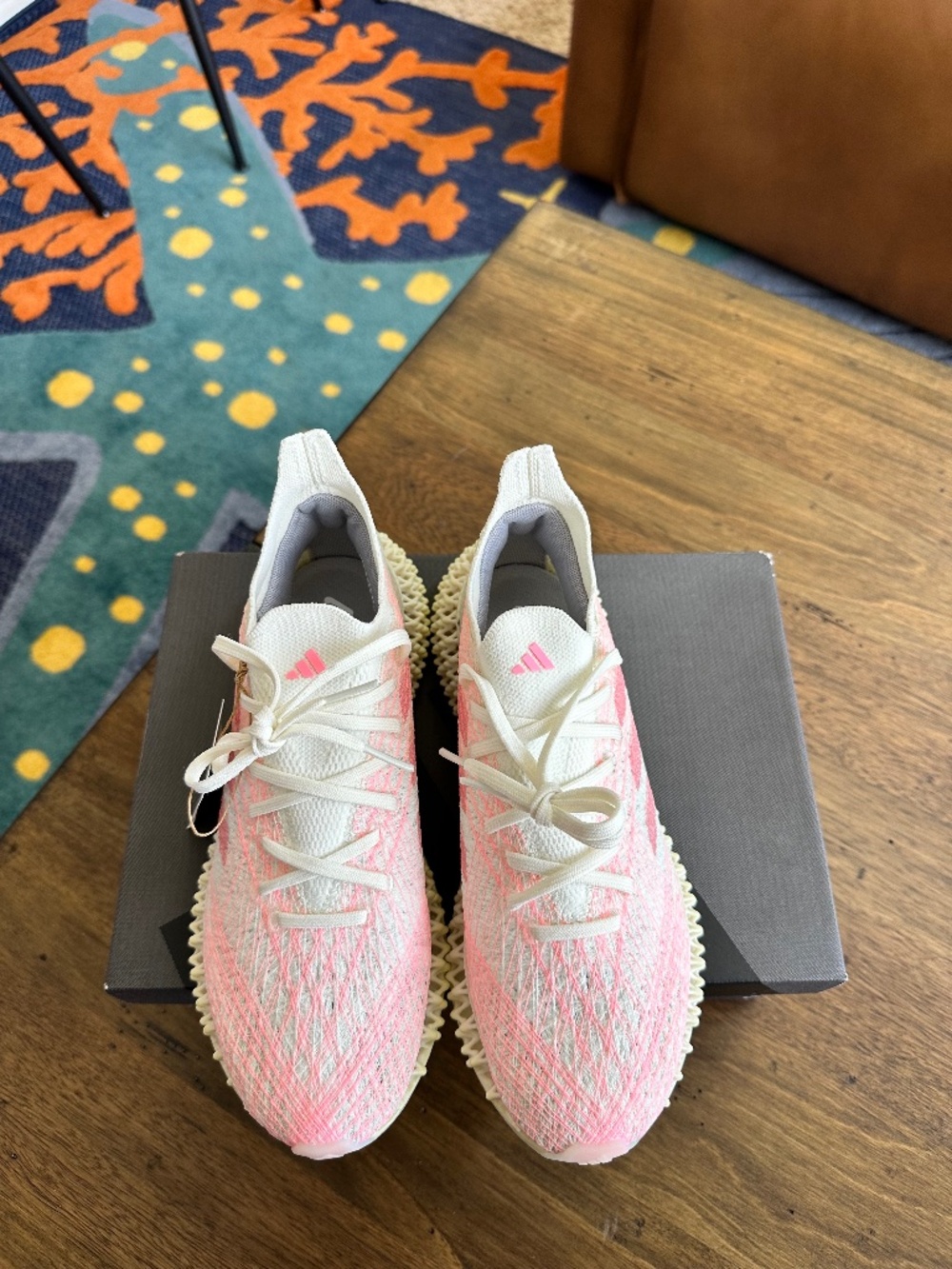 Adidas 4DFWD × STRUNG Women's Running Shoes White Pink Size 6.5 NWT